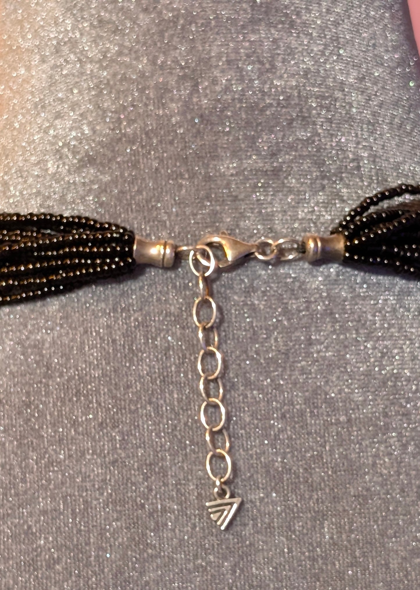 MULTI STRAND BLACK SEED BEAD NECKLACE