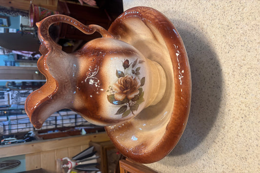 VTG WASH BOWL BASIN & PITCHER