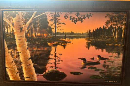 LG FRAMED LOON PICTURE