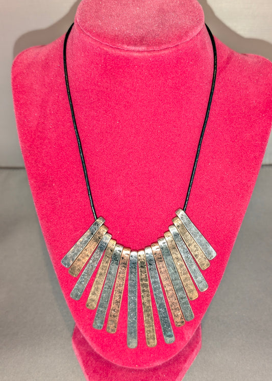 Hammered Mixed Metals Necklace