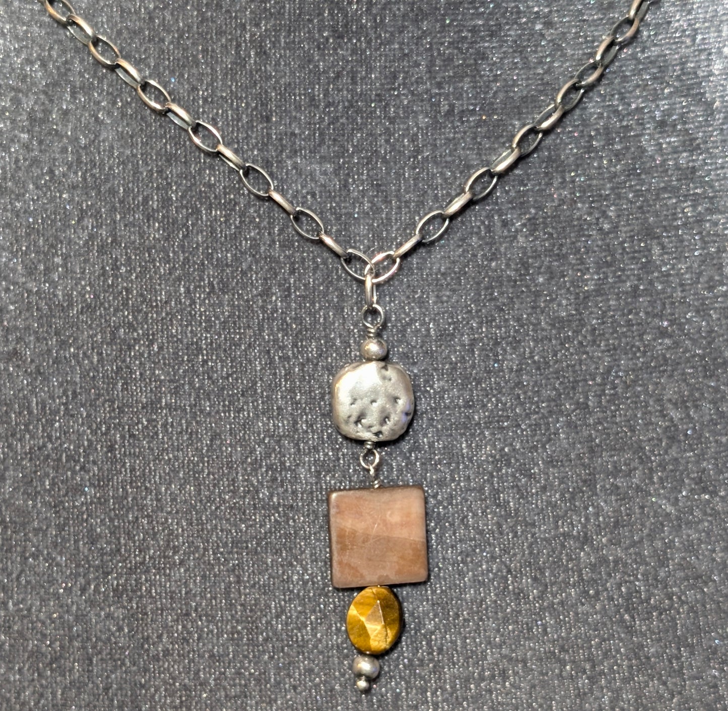 MOP/TIGER EYE NECKLACE