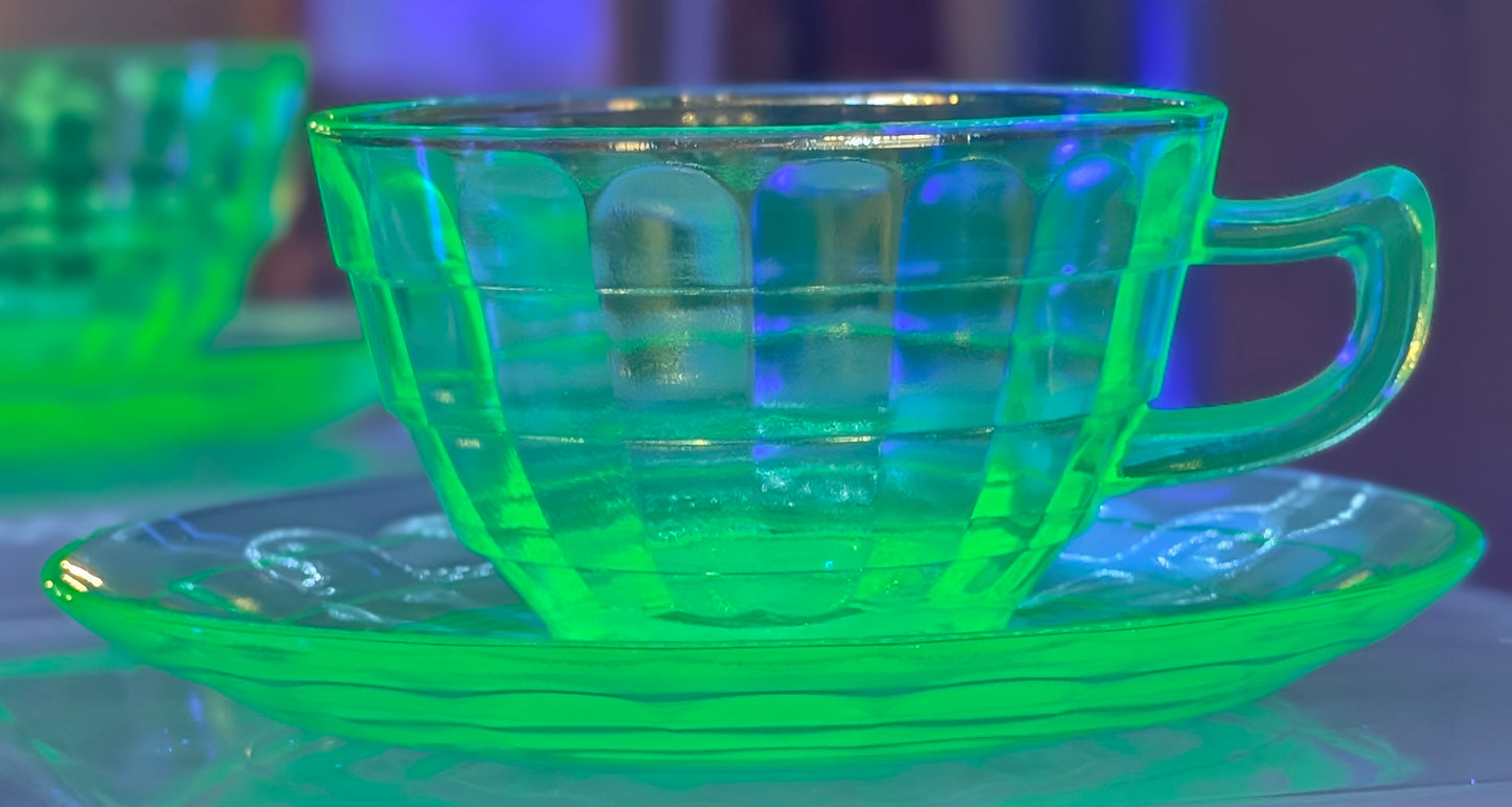 URANIUM TEACUP/SAUCER