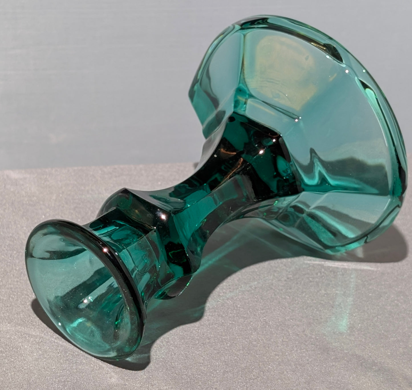 VTG FENTON AQUAMARINE CANDLE HOLDER