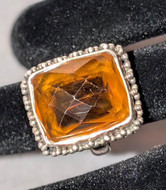 925 PILLOW CITRINE RING