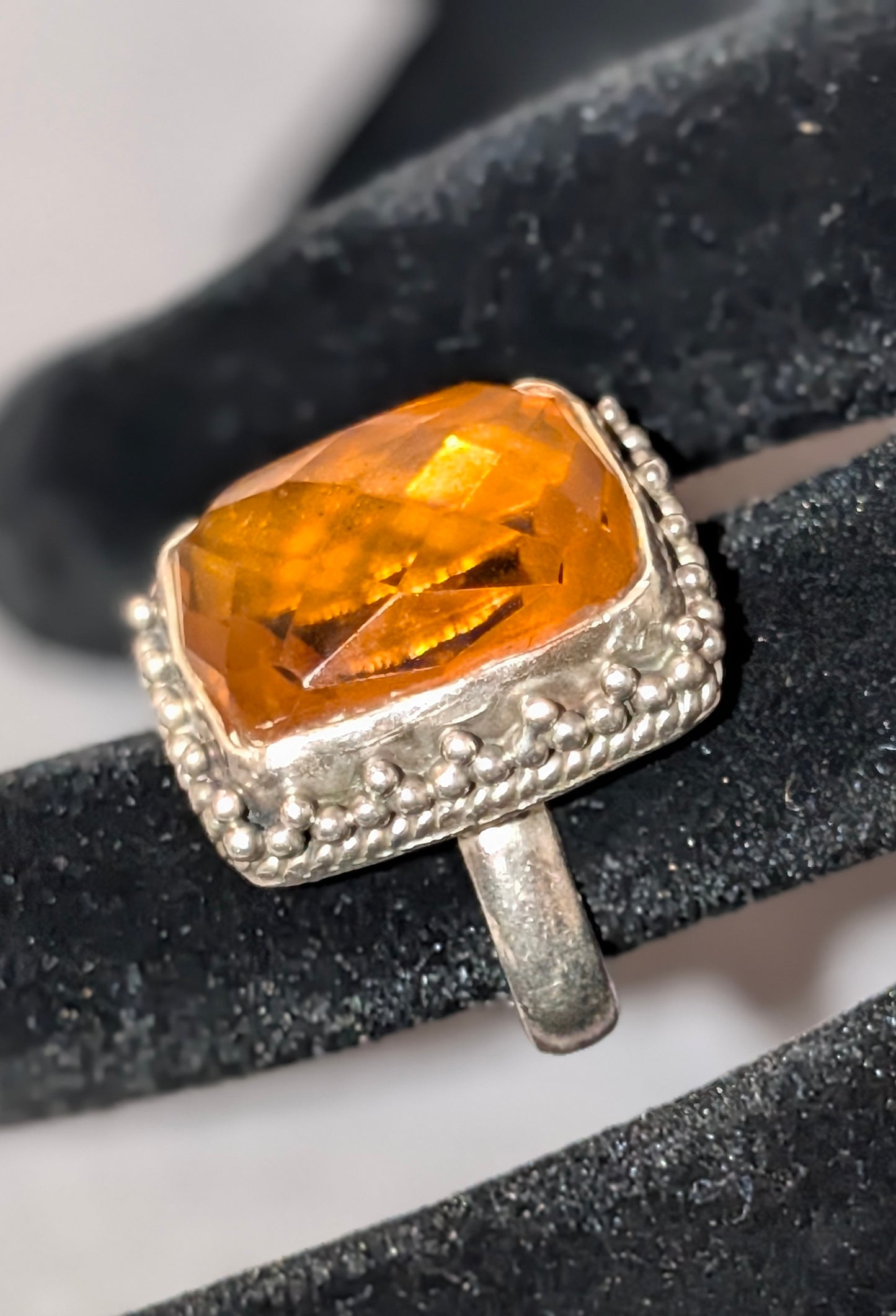 925 PILLOW CITRINE RING