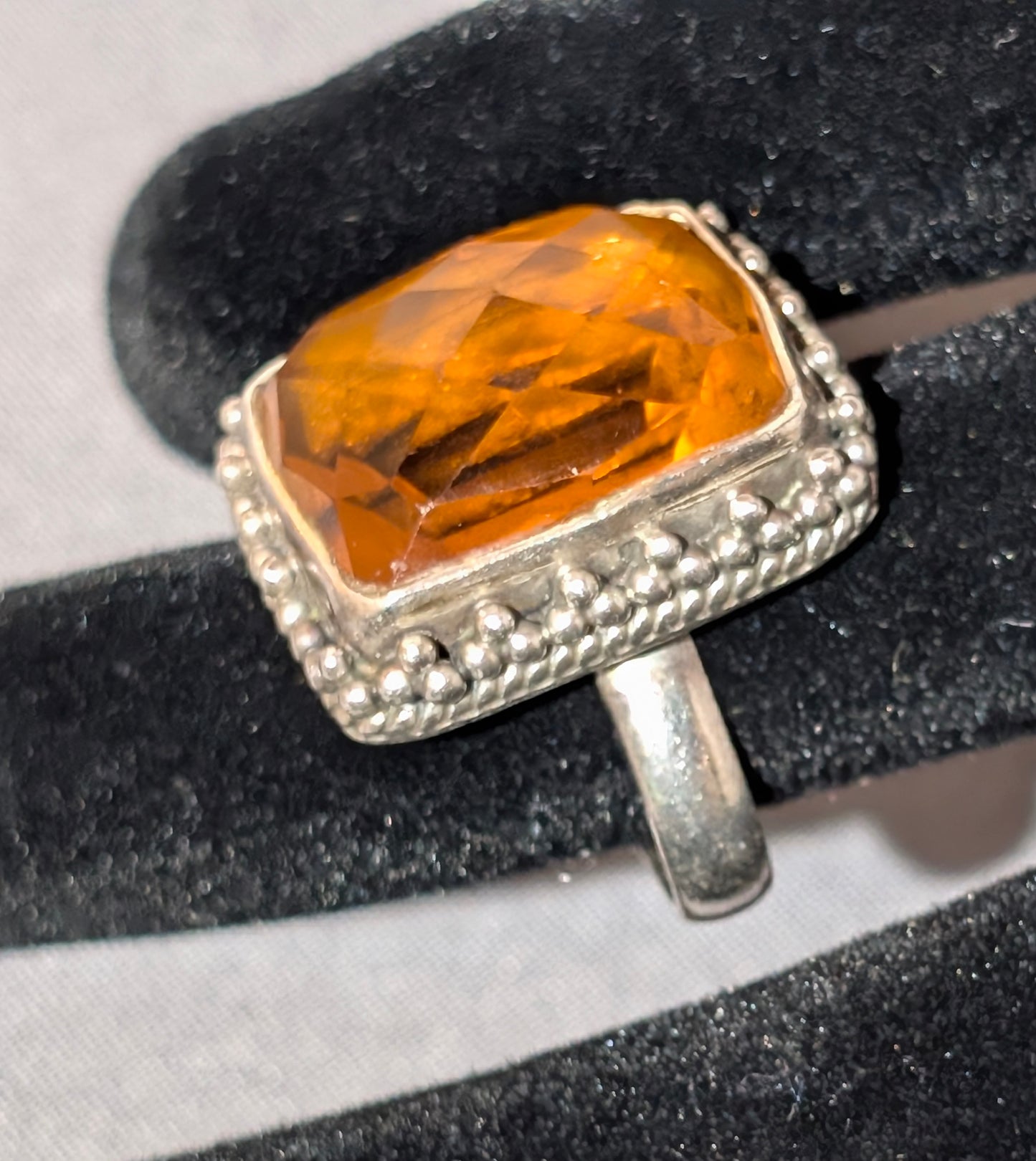 925 PILLOW CITRINE RING