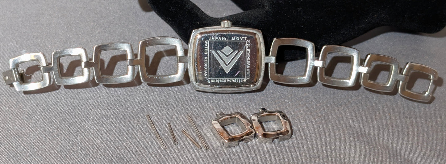 925 RET SILPADA SQUARE LINK WATCH