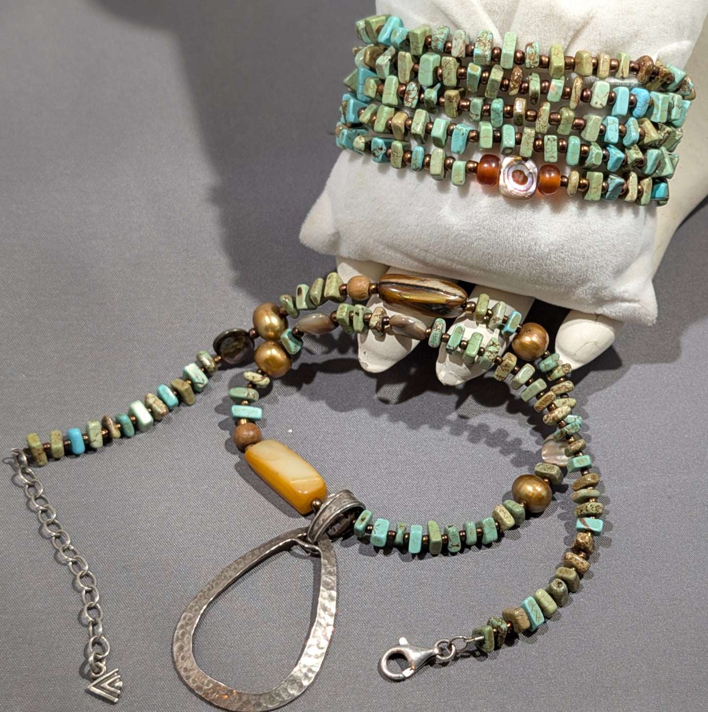 SILPADA 925 6PC TURQUOISE & TIGER EYE