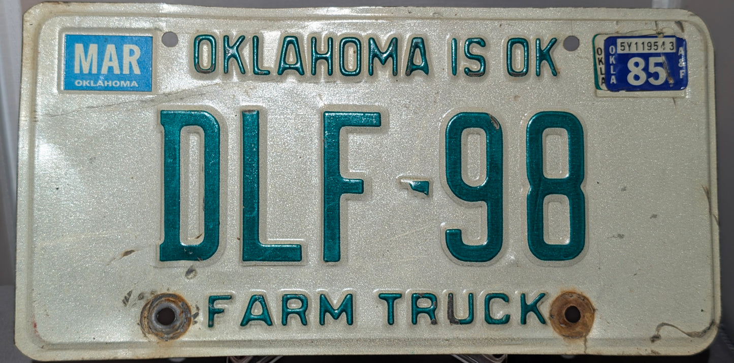 OK LICENSE PLATE