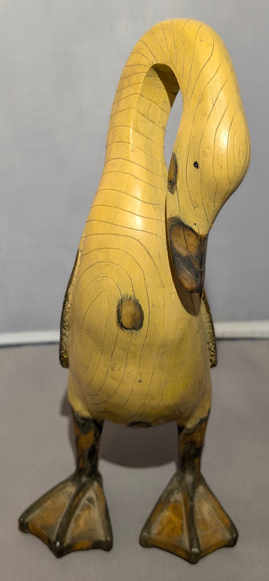 VTG WOOD CARVED LOOK DUCK