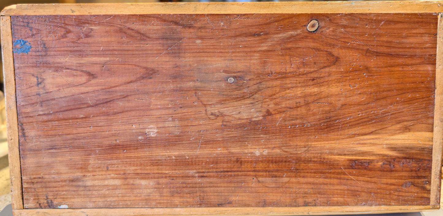 ANTIQUE 1850'S INDUSTRIAL SM WOOD CRATE