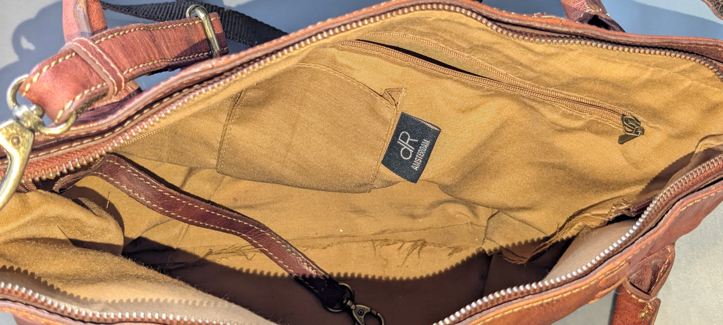 dR AMSTERDAM LEATHER TOTE/HOBO BAG