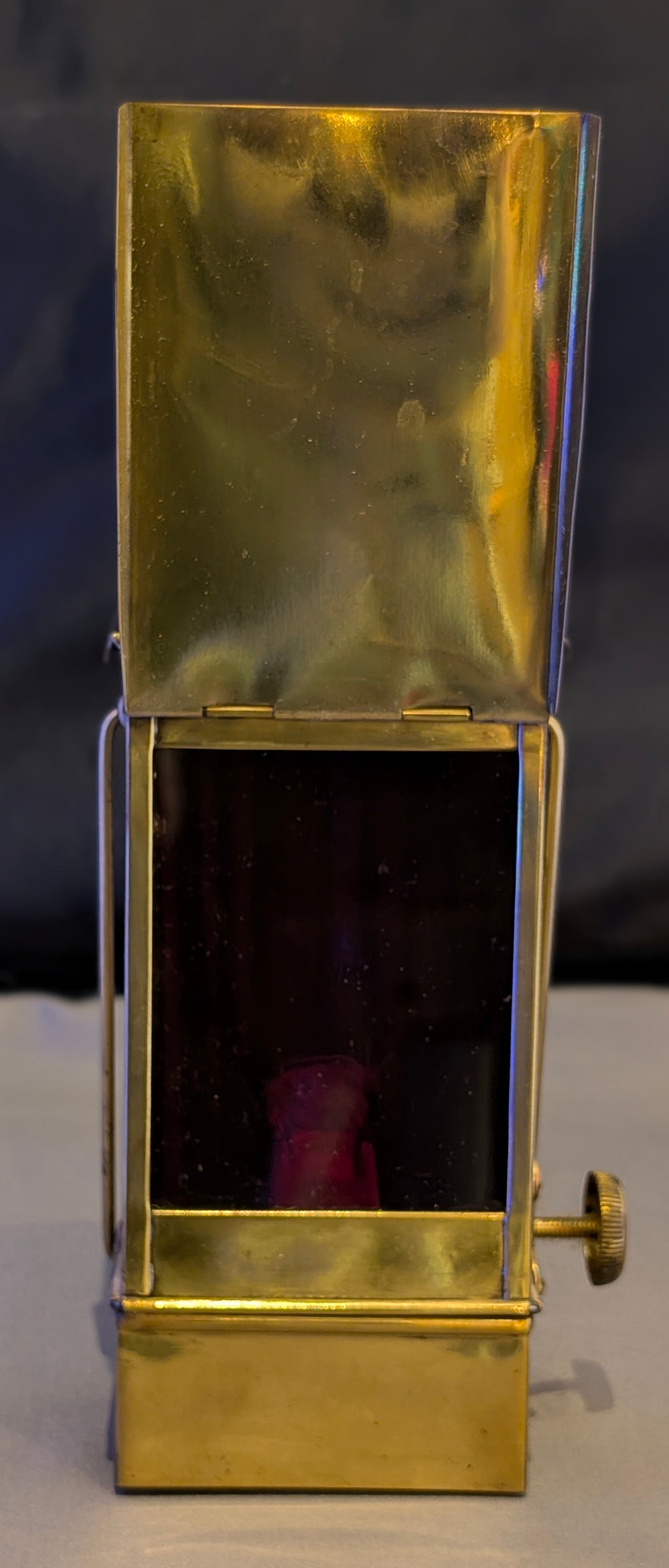 1890-1910 VTG BRASS DARKROOM SAFE LIGHT