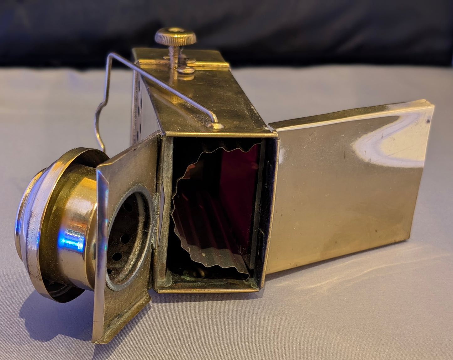 1890-1910 VTG BRASS DARKROOM SAFE LIGHT