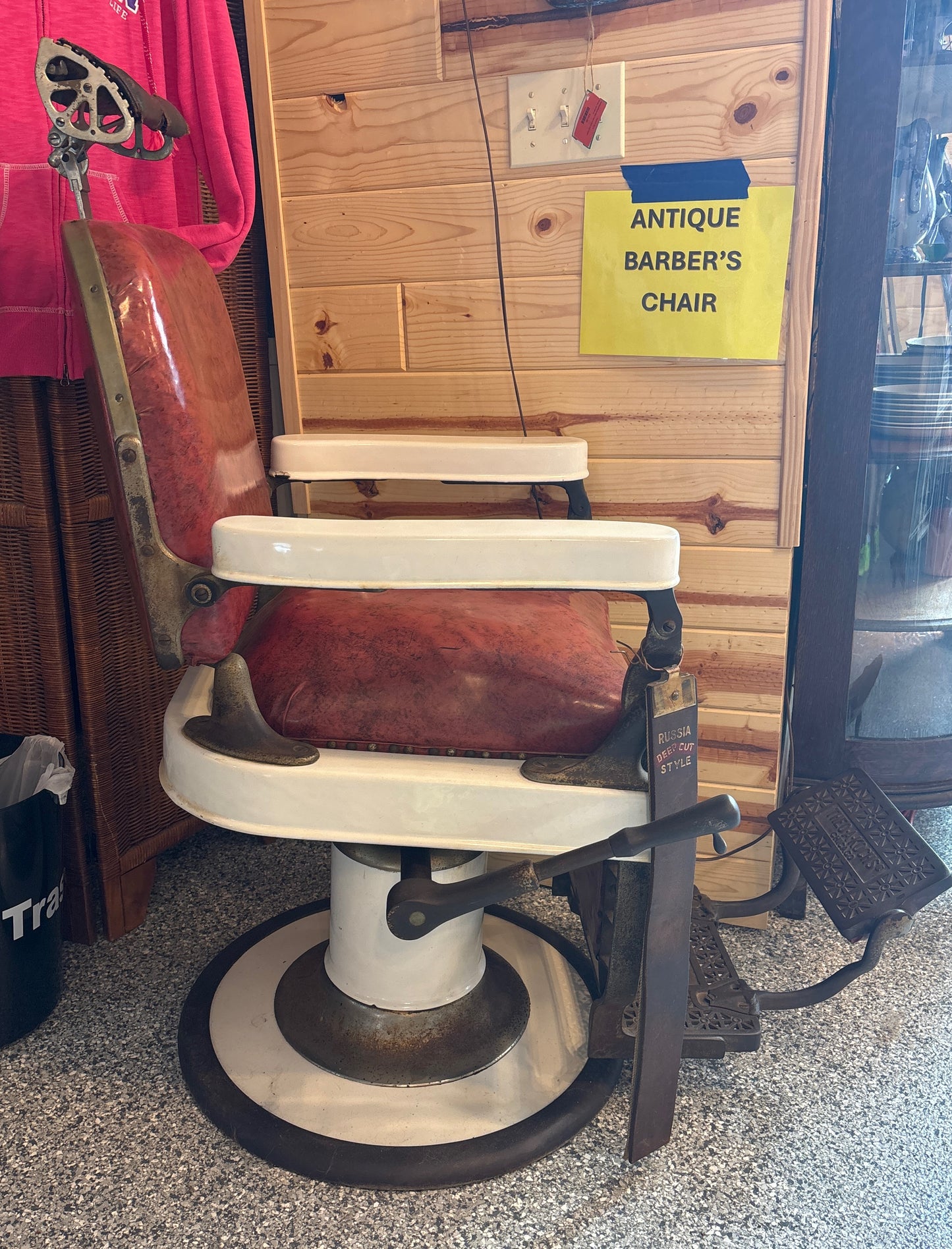 THEO A KOCHS CO CAST IRON WWI BARBERS CHAIR