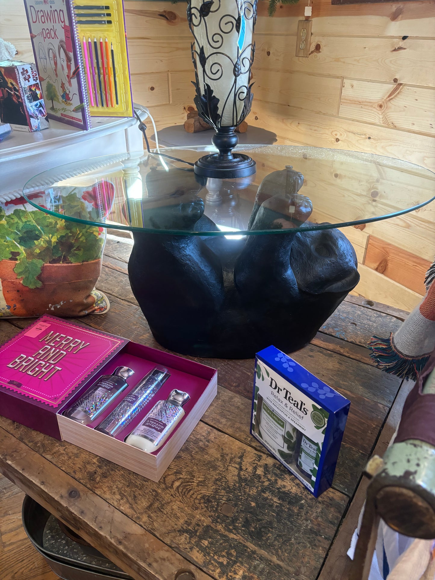 VINTAGE BLACK BEAR COFFEE TABLE