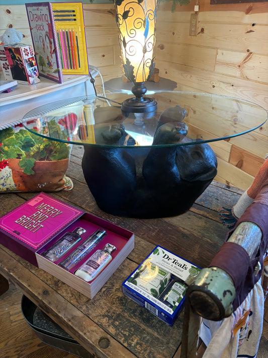 VINTAGE BLACK BEAR COFFEE TABLE