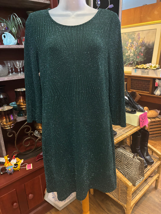 EMERALD SEQUINED EVENING DRESS
