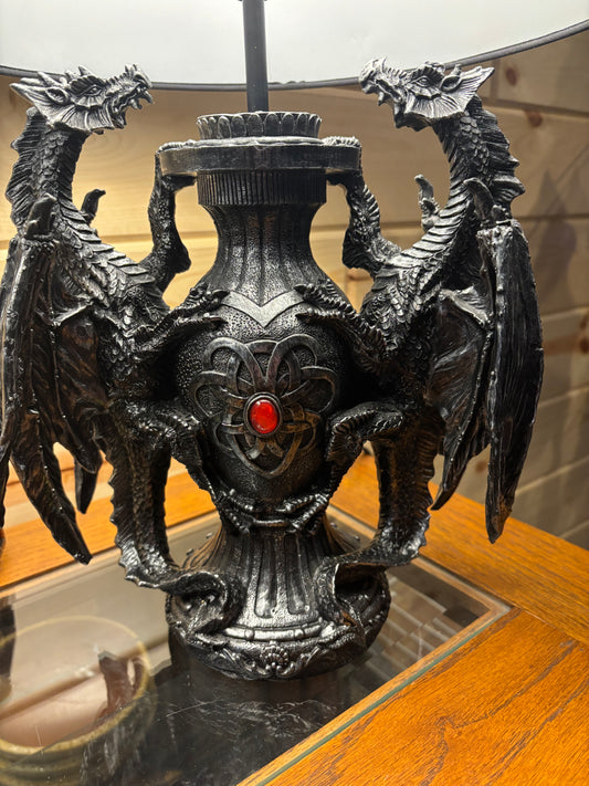 SET OF ZECKOS GOTHIC GUARDIANS DRAGON TABLE LAMPS