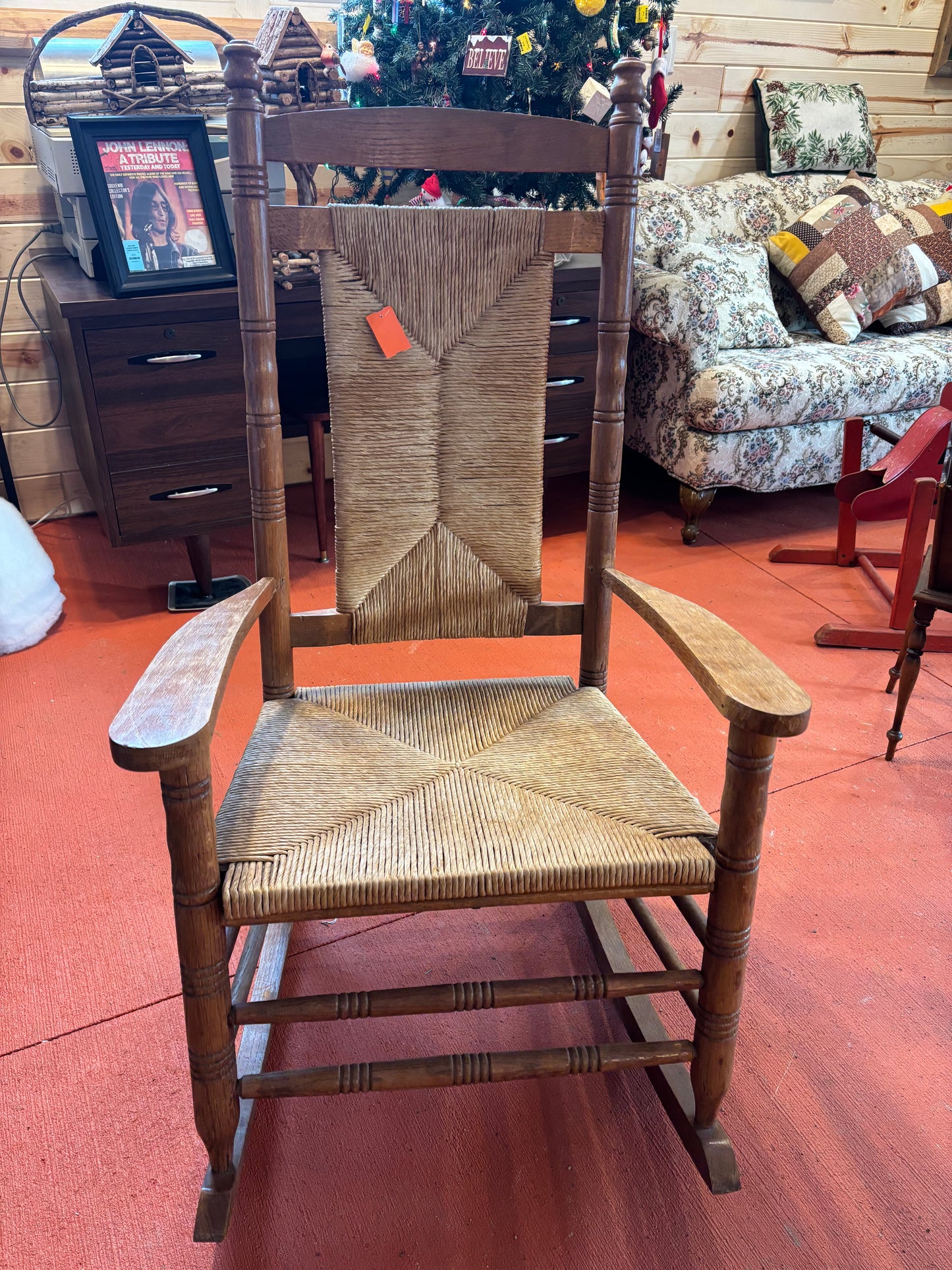 "CRACKER BARREL" RATTAN ROCKER~ MINT!